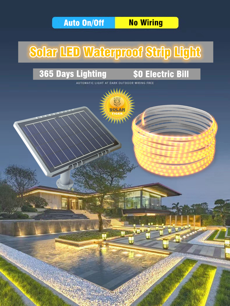 Solar LED Strip Light Waterproof Lampu Solar Outdoor Decorative ...