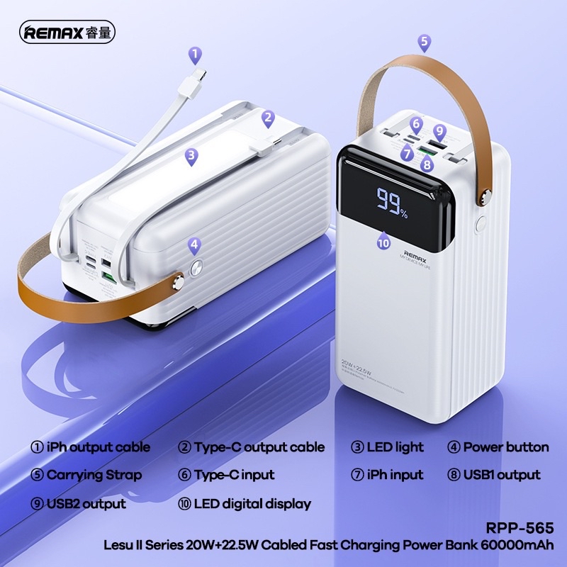 [CCC Certificate] REMAX 60000mAh-100000mAh Camping Outdoor Super Fast ...