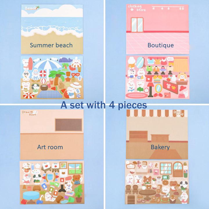 4pcs/set DIY Stickers Scenes For Kids Guka Stickers Art & Craft ...