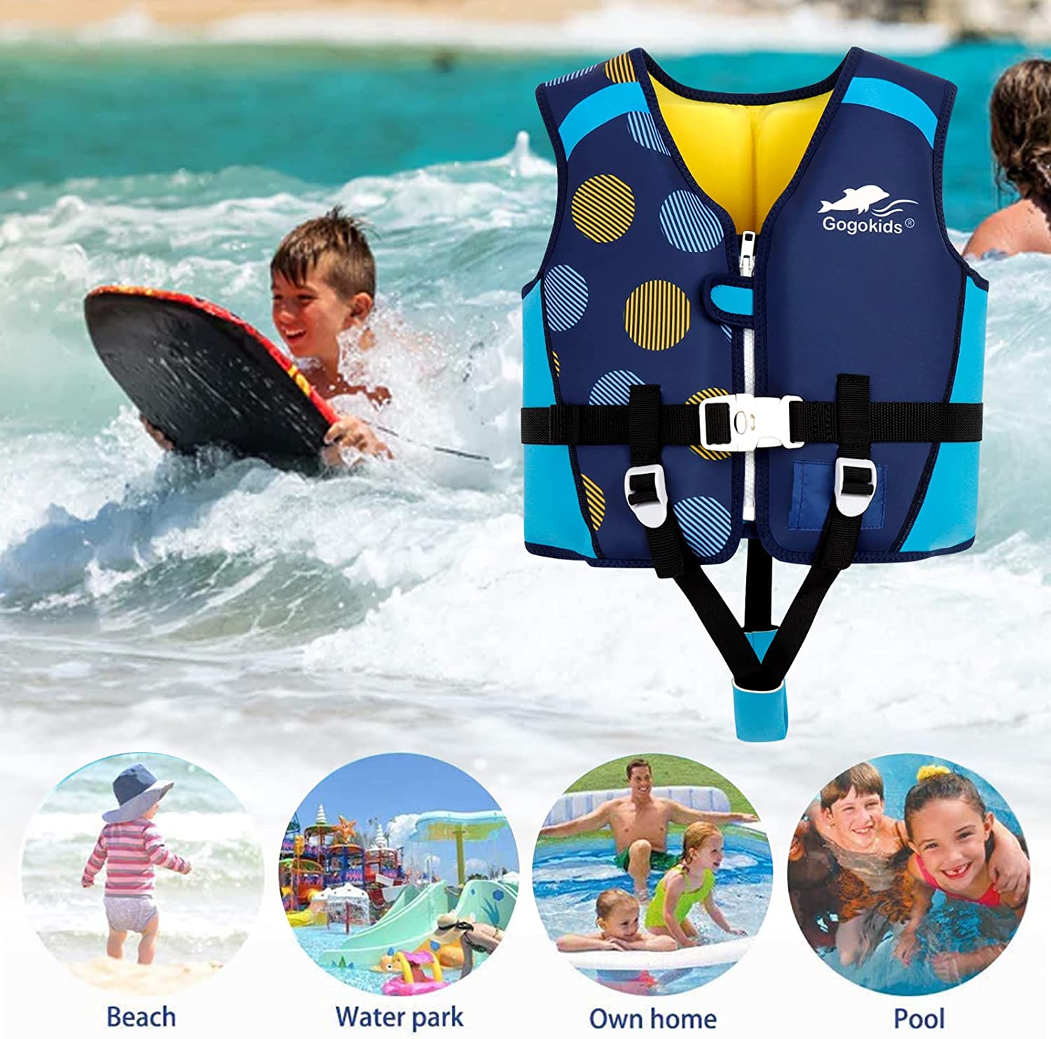 Gogokids Kids Life Vest Jacket Kids Life Vest Neoprene Buoy Life Safety ...