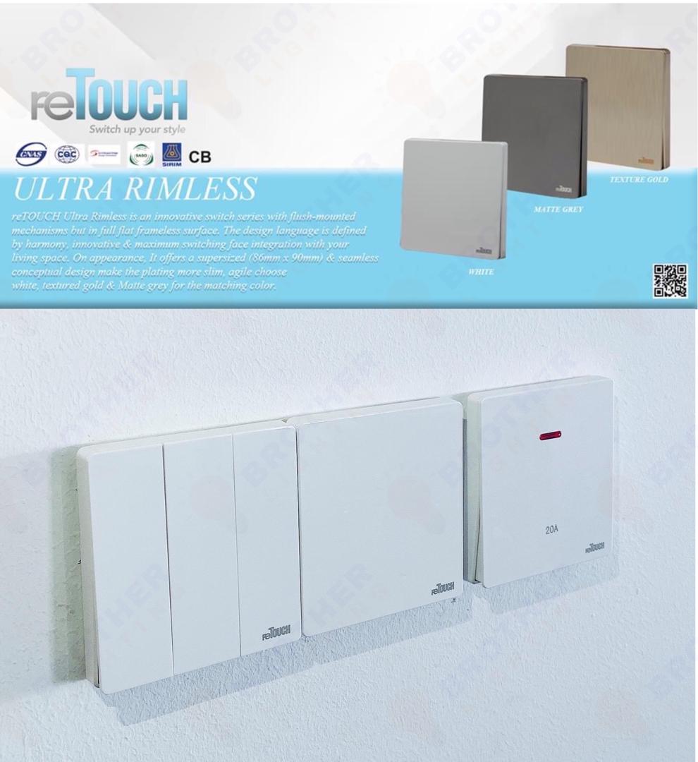 [SIRIM] White imitos BR Series / Retouch Ultra Rimless Switch Suis ...