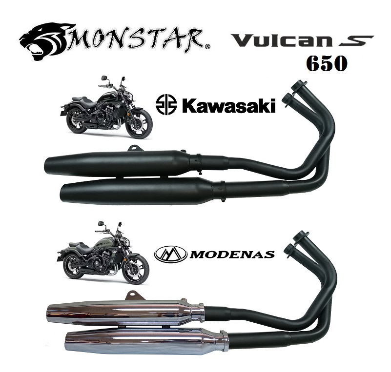 Exhaust Cobra Muffler Twin Double Pipe Ekzos exzos std standard custom Kawasaki MODENAS MONSTAR