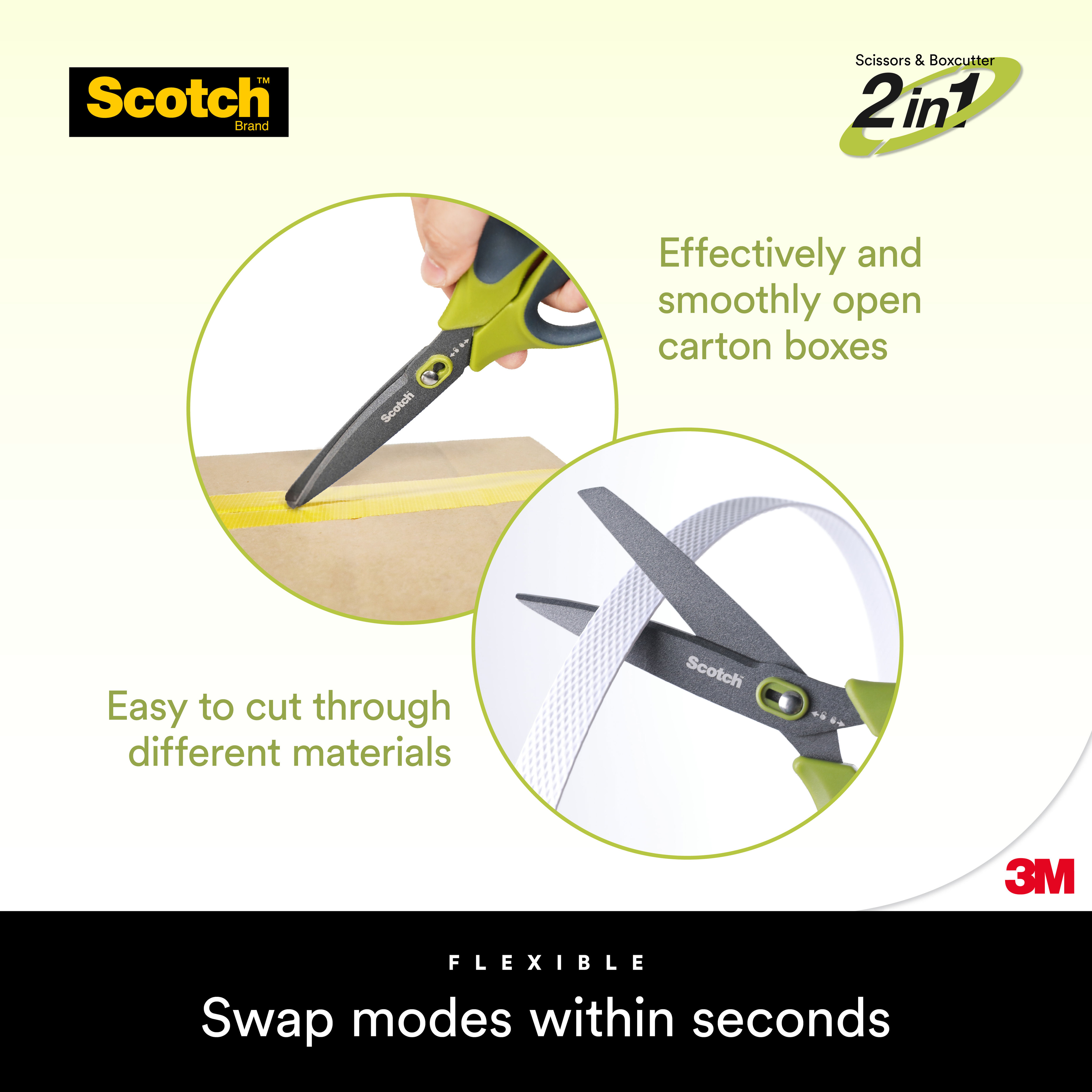 3M Scotch Unboxing Scissors (7-inch) (Non-Stick Coated / Stainless ...
