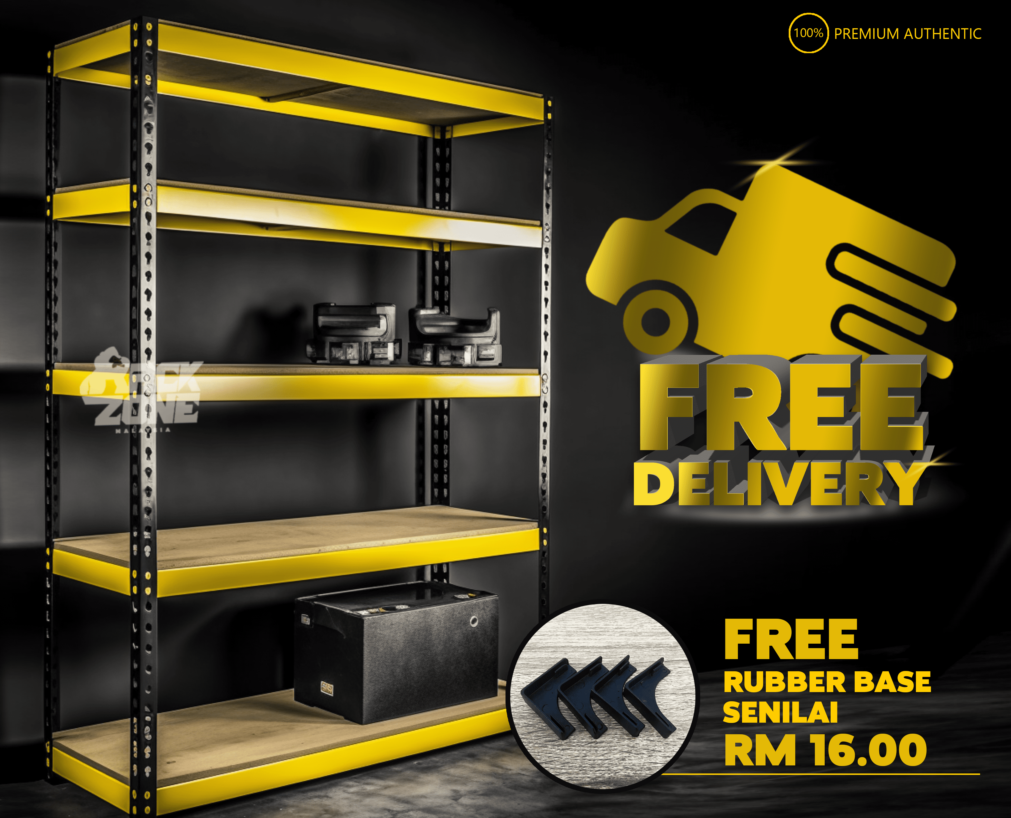 RACKZONE Signature YB 5 Level Boltless Rack Heavy Duty Rak Besi ...