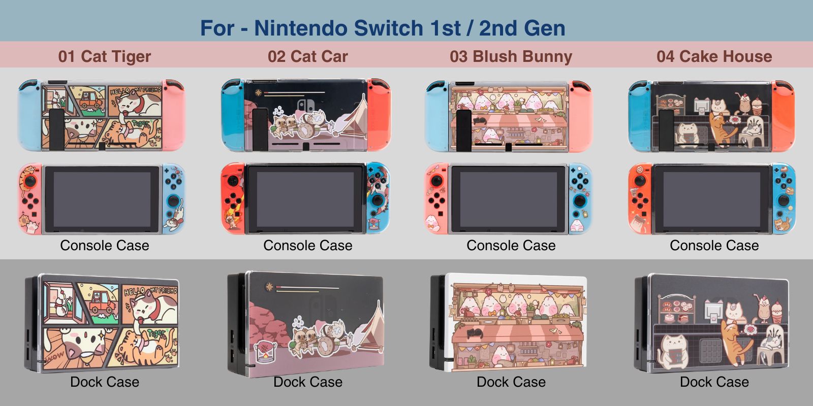 MONA Nintendo Switch Case for Switch OLED/V1/V2 Dockable Protective ...