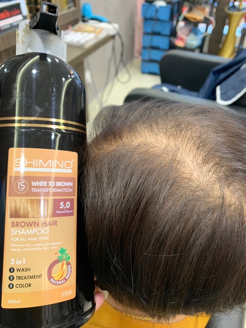 SHIMINO 5 minutes Cover White Gray Hair Color Wash Shampoo Black Brown ...