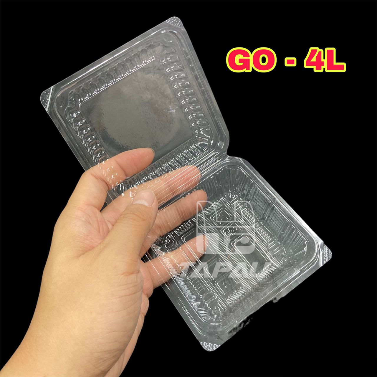 TAPAU - GO-4L Plastic Tray [ 50pcs± ] Bakery Disposable Clear Food ...