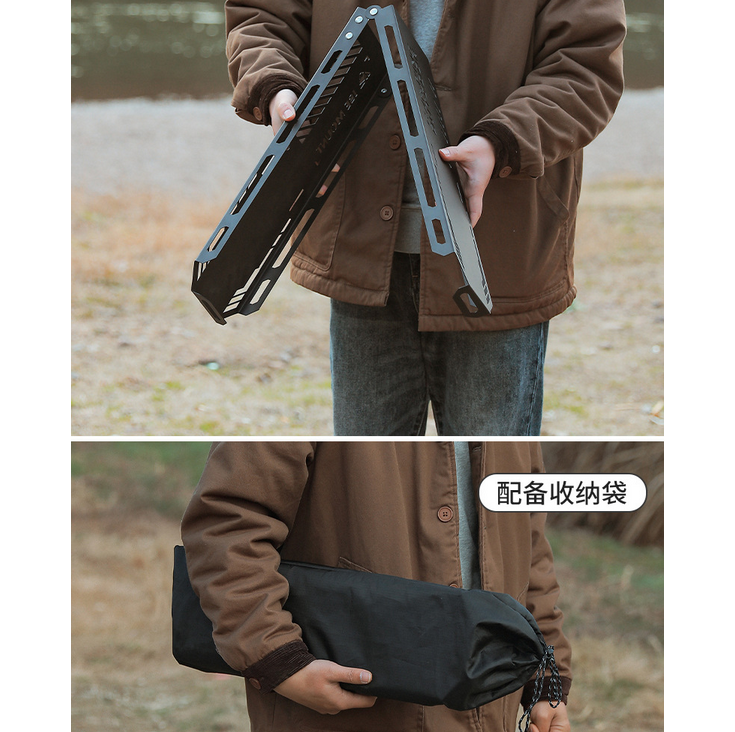 Outdoor Triangle Hanging Rack Aluminum Mesh Camping Hanger Tripod Shelf ...