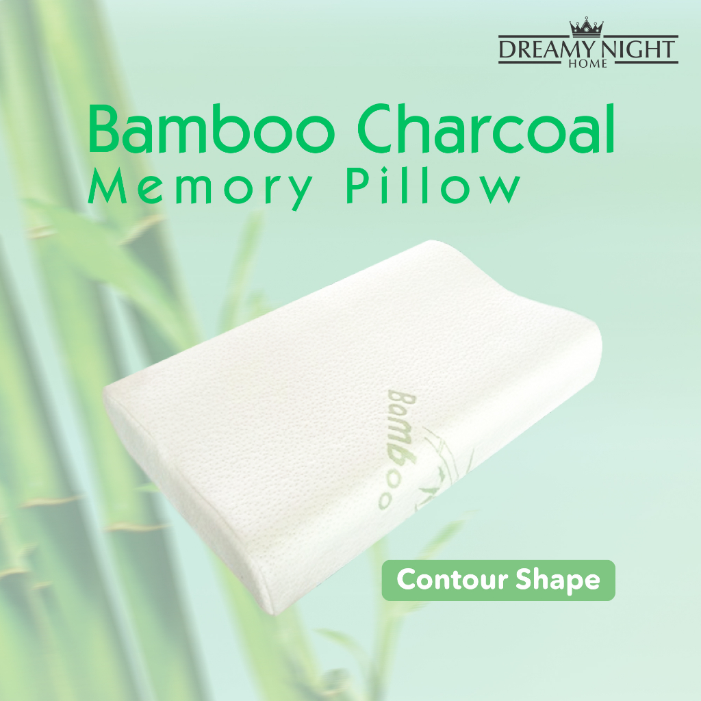 Dreamynight Home Bamboo Charcoal Contour Shaped Memory Foam Pillow