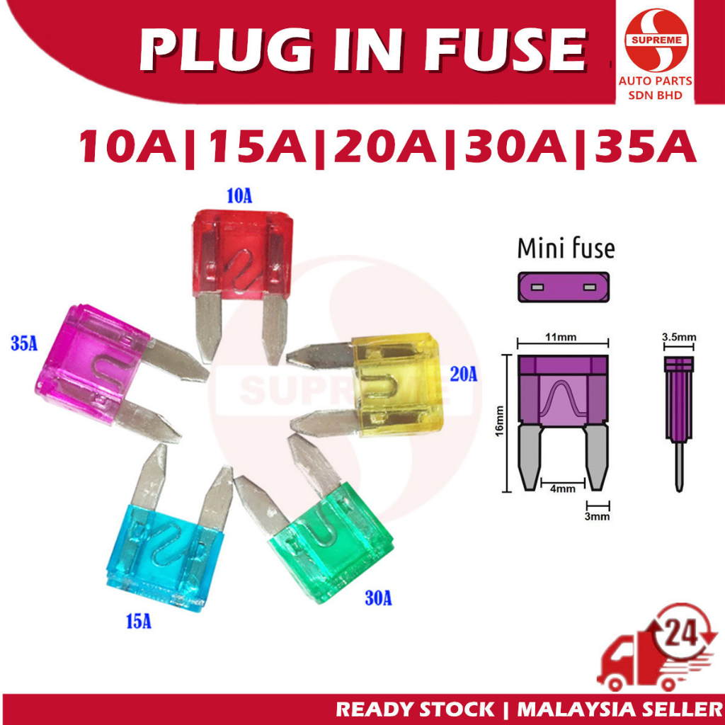 S2U Vehicle Fuse Standard Micro Mini Standard Fuse 10A 15A 20A 25A 30A ...