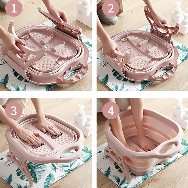 𝟮 𝗦𝗜𝗗𝗘𝗗 》Foldable Foot Massage SPA Bath Bucket Footbath Leg Soak