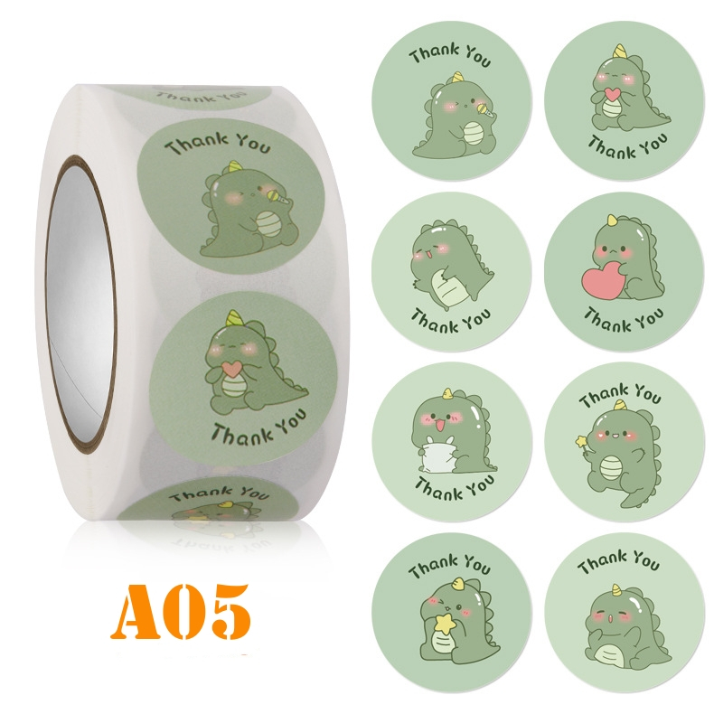 500pcs/roll INS Cute Animals Cartoon Creative Thank You Stickers 1 inch ...