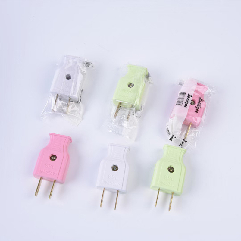 2 Flat Pin Ac Electric Power Male Plug Female Socket Outlet Adapter ...
