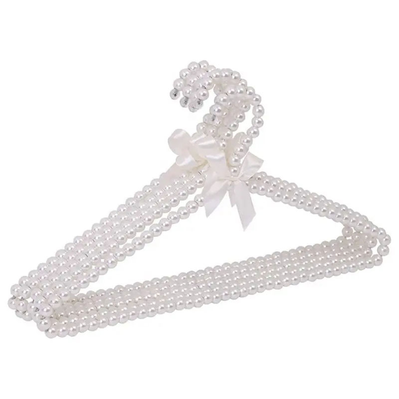 𝗔𝗡𝗧𝗜 𝗦𝗟𝗜𝗣 》Pearl Bead Clothes Hanger Stainless Steel Pant Garment ...