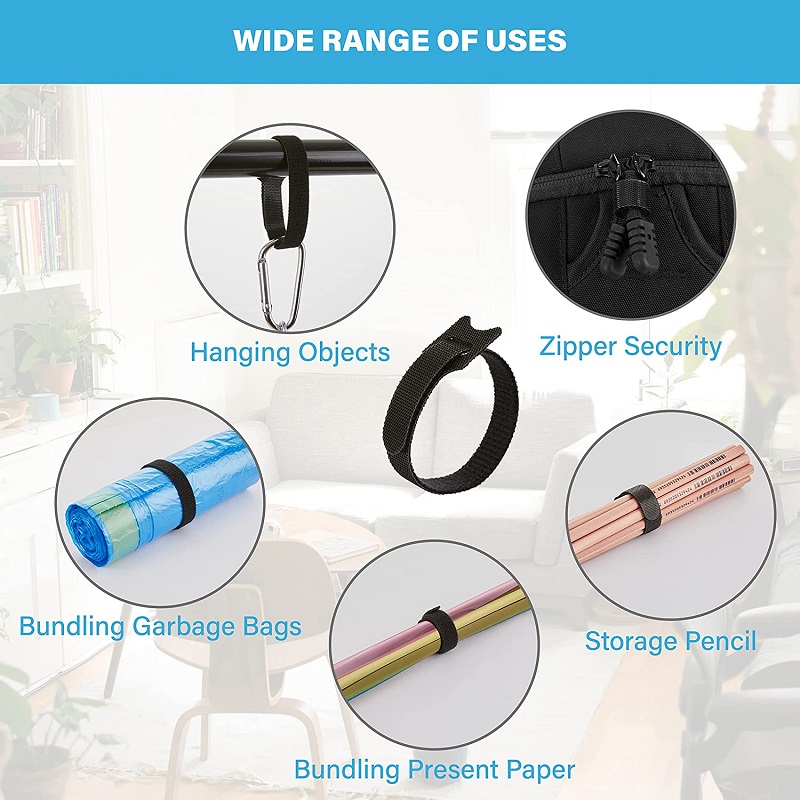 Cable Ties Reusable, Adjustable Cord Ties, Microfiber Cloth Cable ...