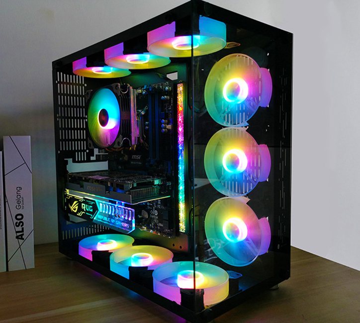 CoolMoon 12cm ARGB+PWM PC Case Cooler Fan Jade Ring 5V3Pin Aura Sync ...