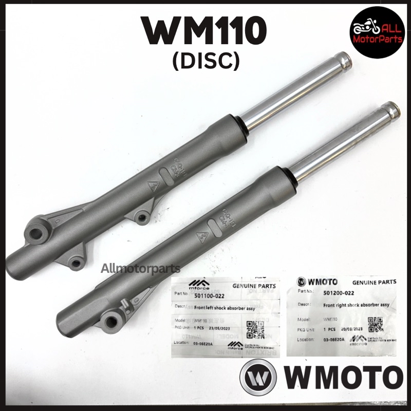 [100% ORI] WMOTO WM110 WM 110 (DISC) FRONT FORK ABSORBER SHOCK ASSY ...