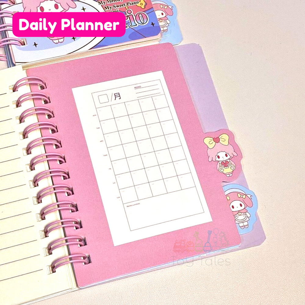 Toytales 🍭 Sanrio Stationery Notebook Cute 🍭 Cinnamoroll Kuromi Hardcover Spiral Lined Buku Nota 3161