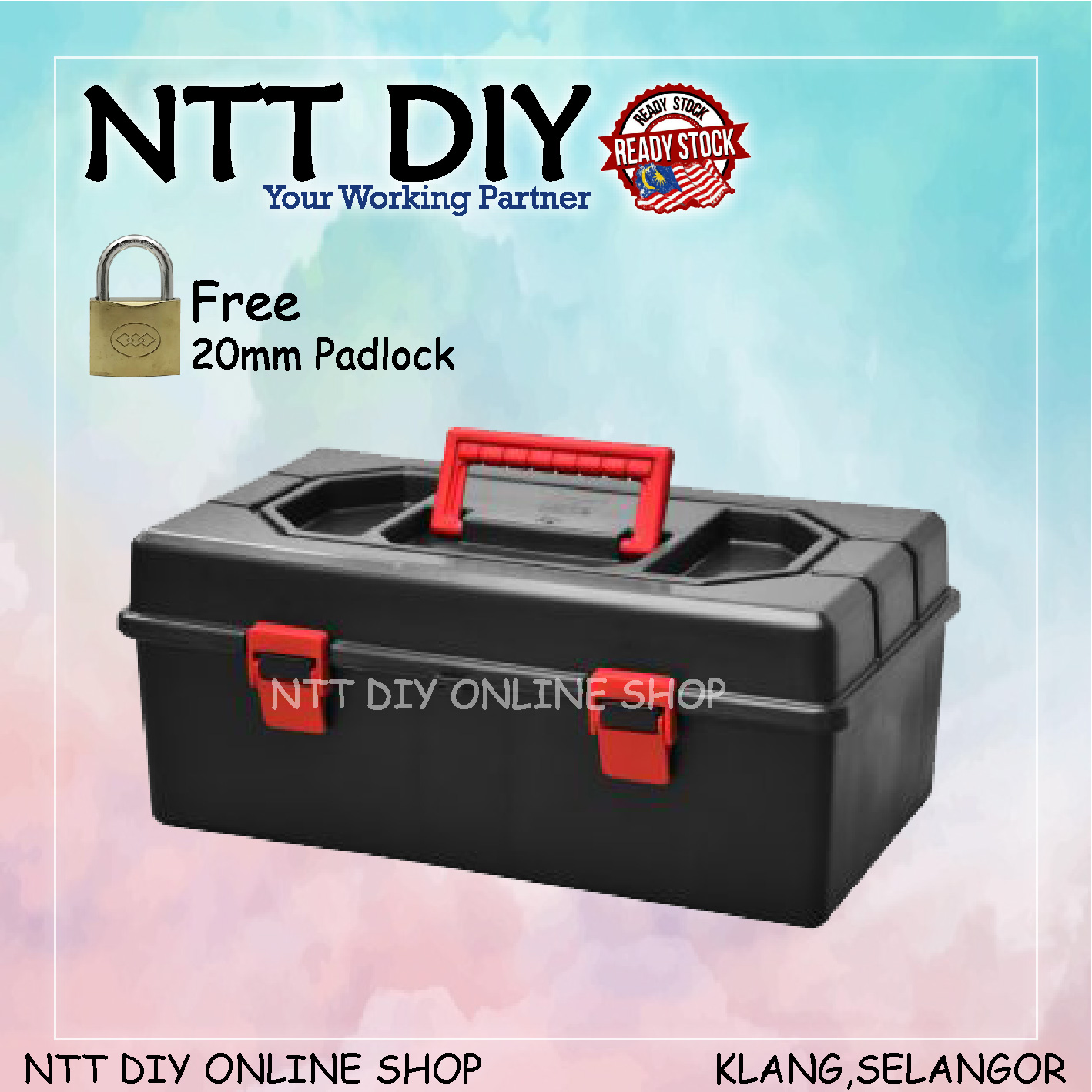 NTT DIY ToolBox Plastic Tool Box Set Spanar Box Plastic Storage Toll ...