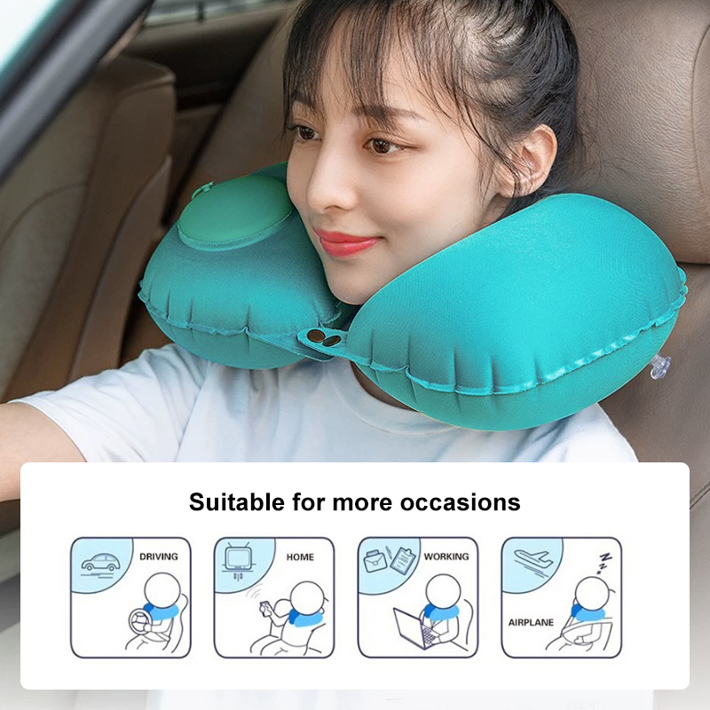 Portable travel Pillow Inflatable bantal PVC Air Pillows Camping Sleep ...
