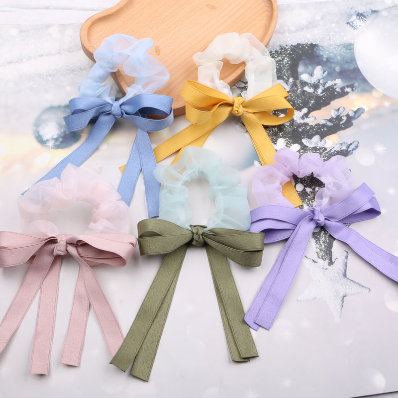 AIDA Dopamine Scrunchie Ribbon Hair Rope Tie Donut Rubber Band ...