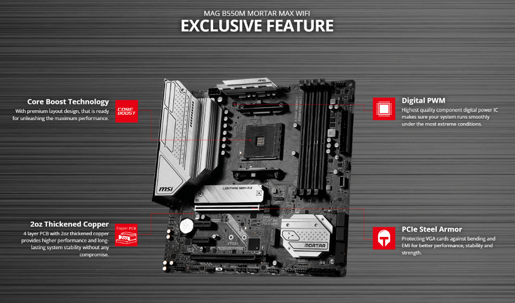 MSI MAG B550M MORTAR MAX WIFI AMD AM4 ATX MOTHERBOARD | Shopee Malaysia