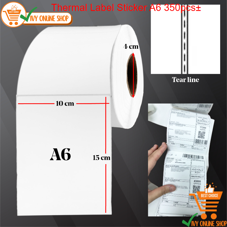 READY STOCK A6 Shopee Shipping Waybill Label Themal Lable Sticker 100 ...