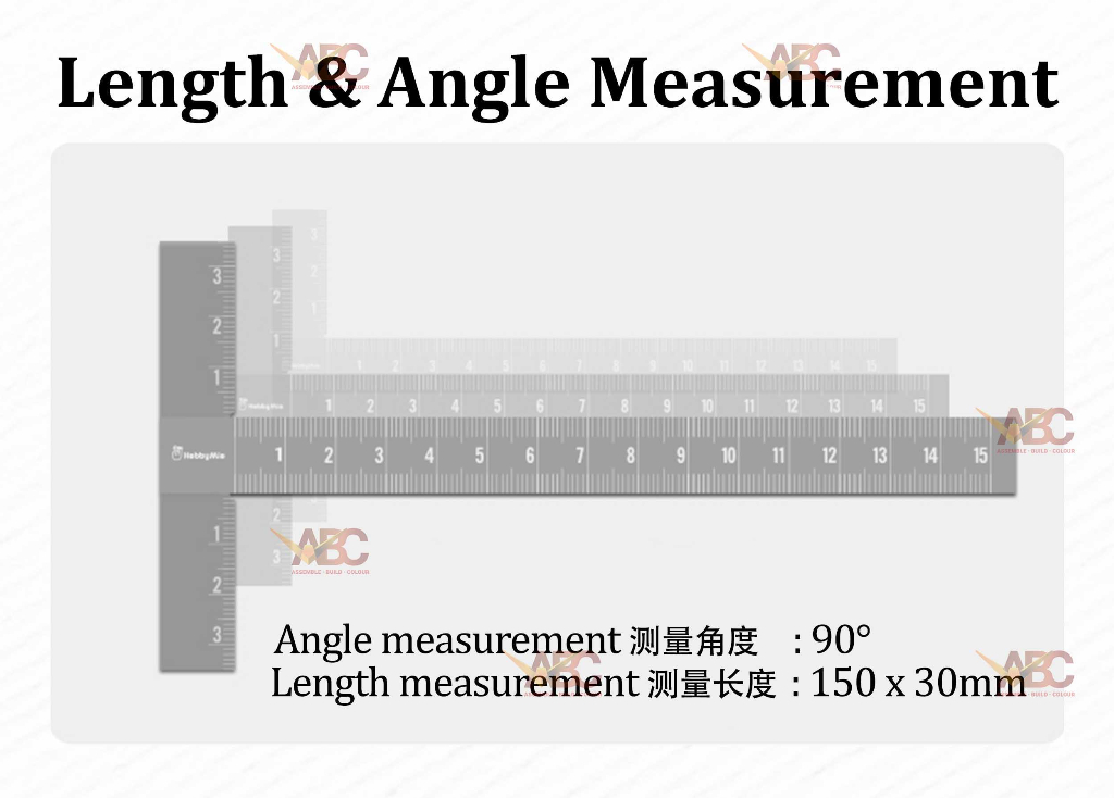 (HobbyMio) T Square Ruler - Stainless Steel Angle Shaped Pembaris ...