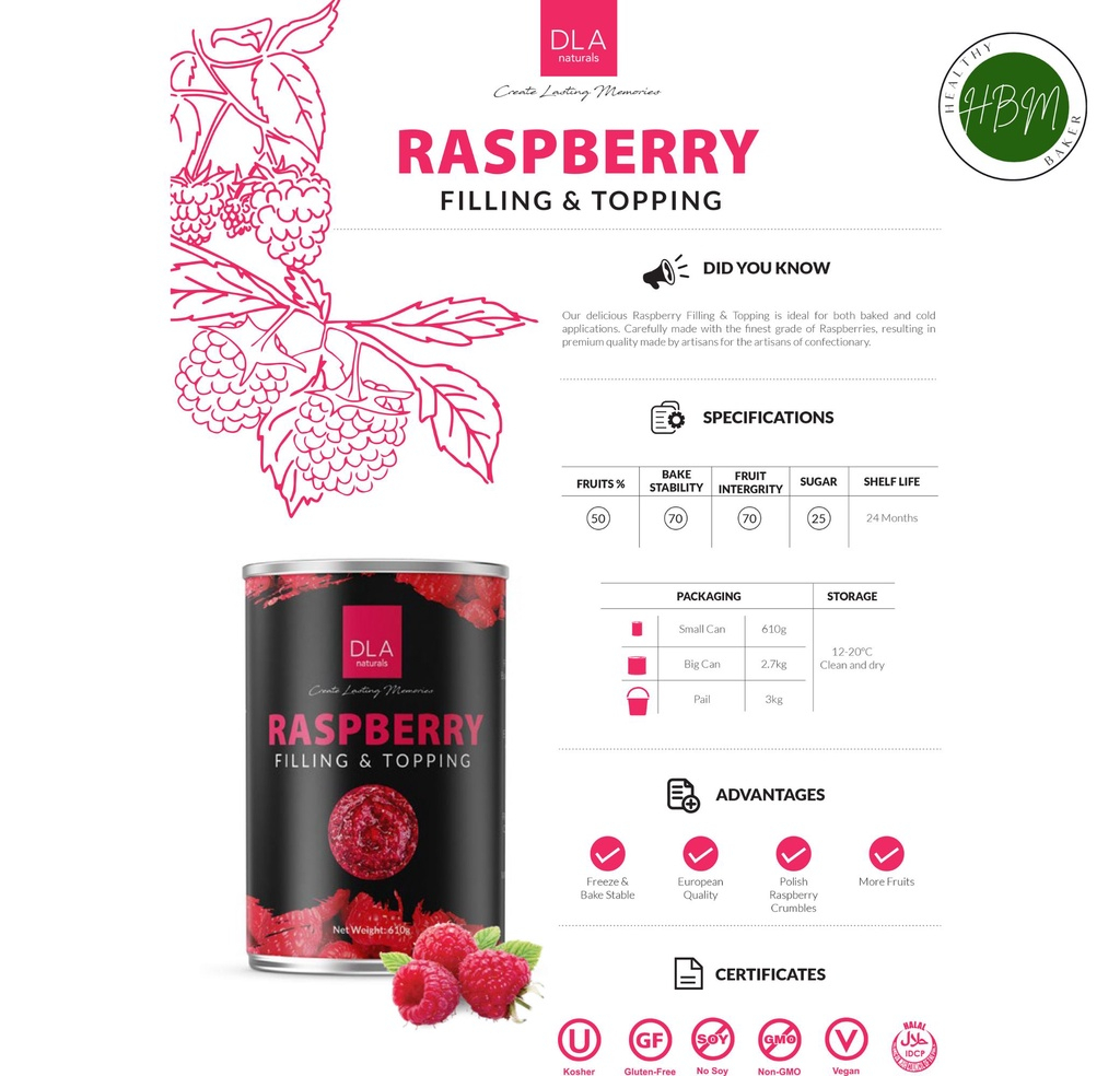 DLA LAFRUTA 50% FRUIT Filling & Topping - Raspberry / Mango / Blueberry ...