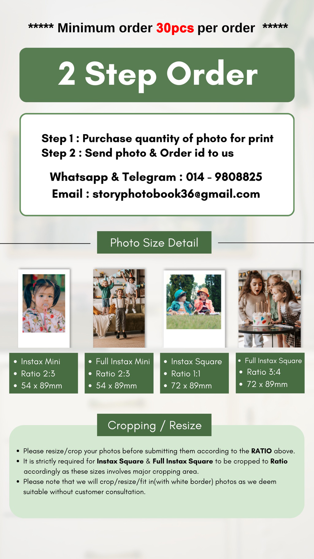 Fujifilm Instax Mini Photo Print (Package) Shopee Malaysia