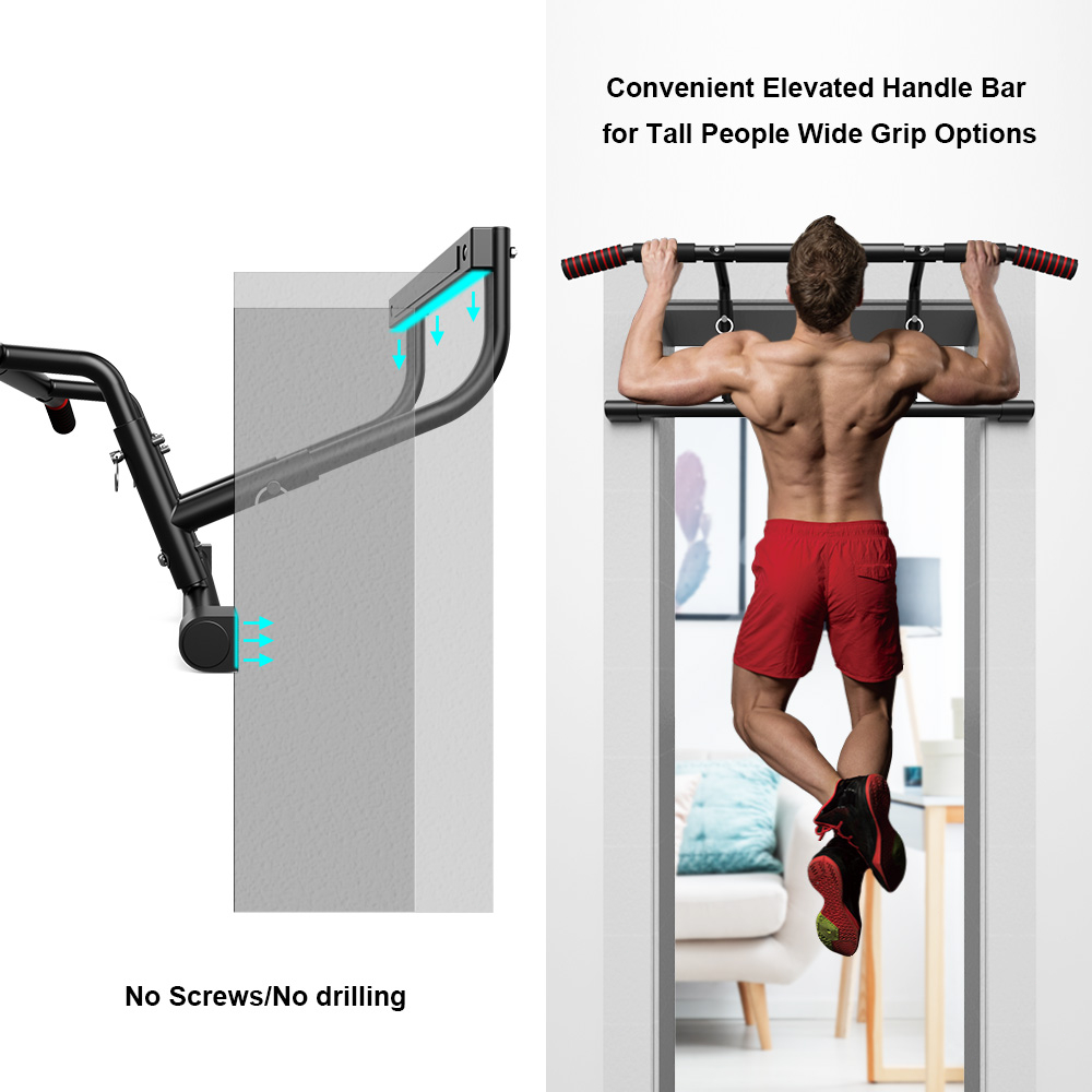 OneTwoFit Pull Up Bar No Screws Clamp Doorway Multifunctional ...