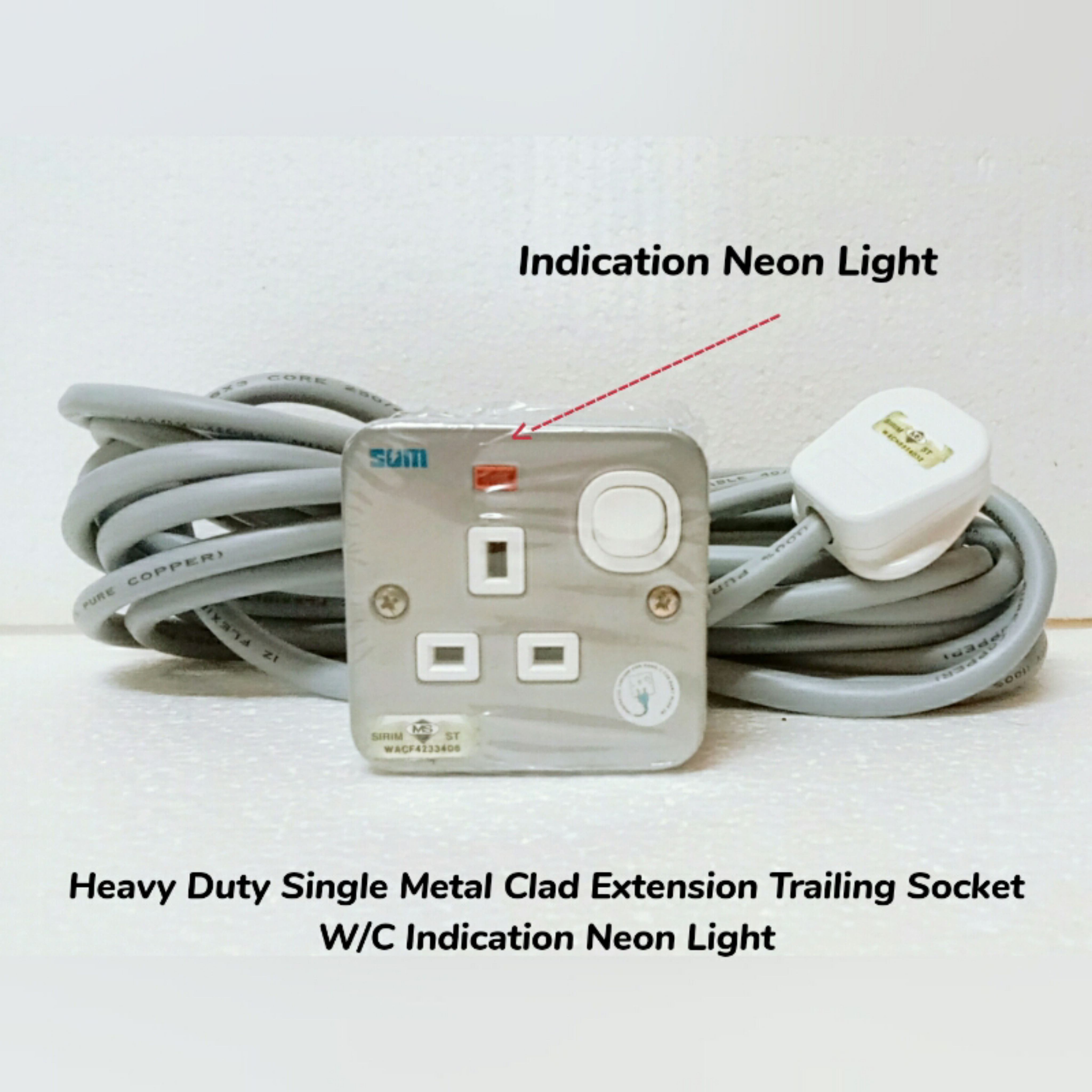 13A Single Heavy Duty metal Clad W/C Indication Neon Light 3/5/10/15 ...