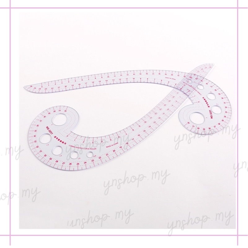 NO.3231 Multi -Purpose Comma Shape Curve Line Pattern Ruler / Pembaris ...
