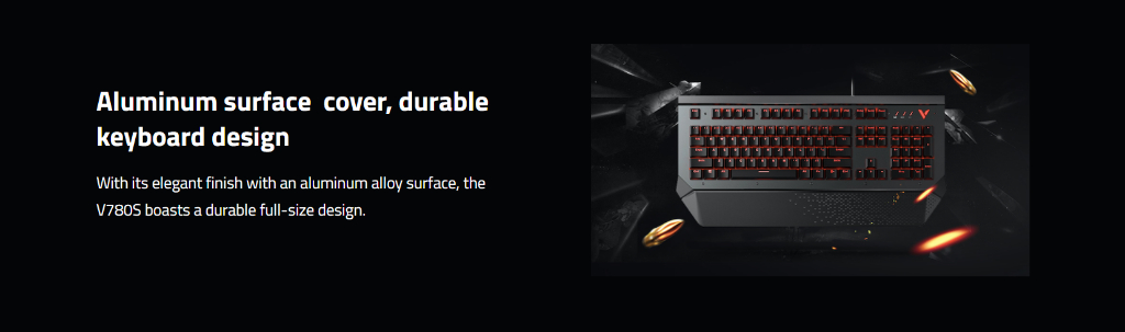 Rapoo V780S Waterproof Backlit Game Mechanical Keyboard Cable Bar ...