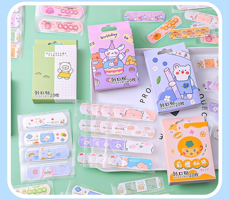 Kids Cartoon Anti-Grinding Foot Band Aid Girl Emergency Aids Tape ...
