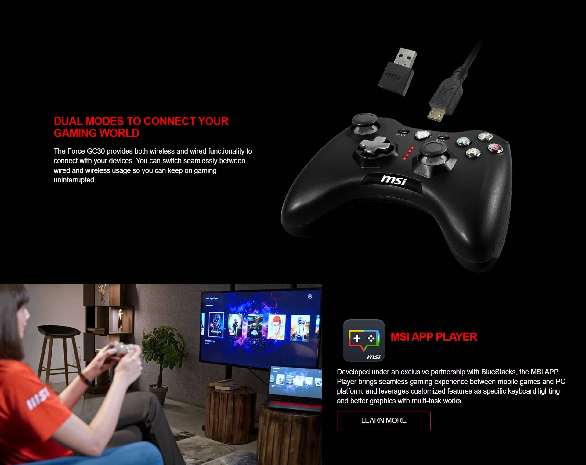 MSI FORCE GC30 V2 WIRELESS GAMING CONTROLLER (BLACK /WHITE ) | Shopee ...