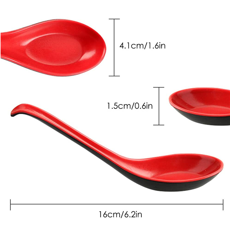 Noodle Spoon Plastic for Soup Spoon Black/ Red/ Orange/ Red-Black Color ...