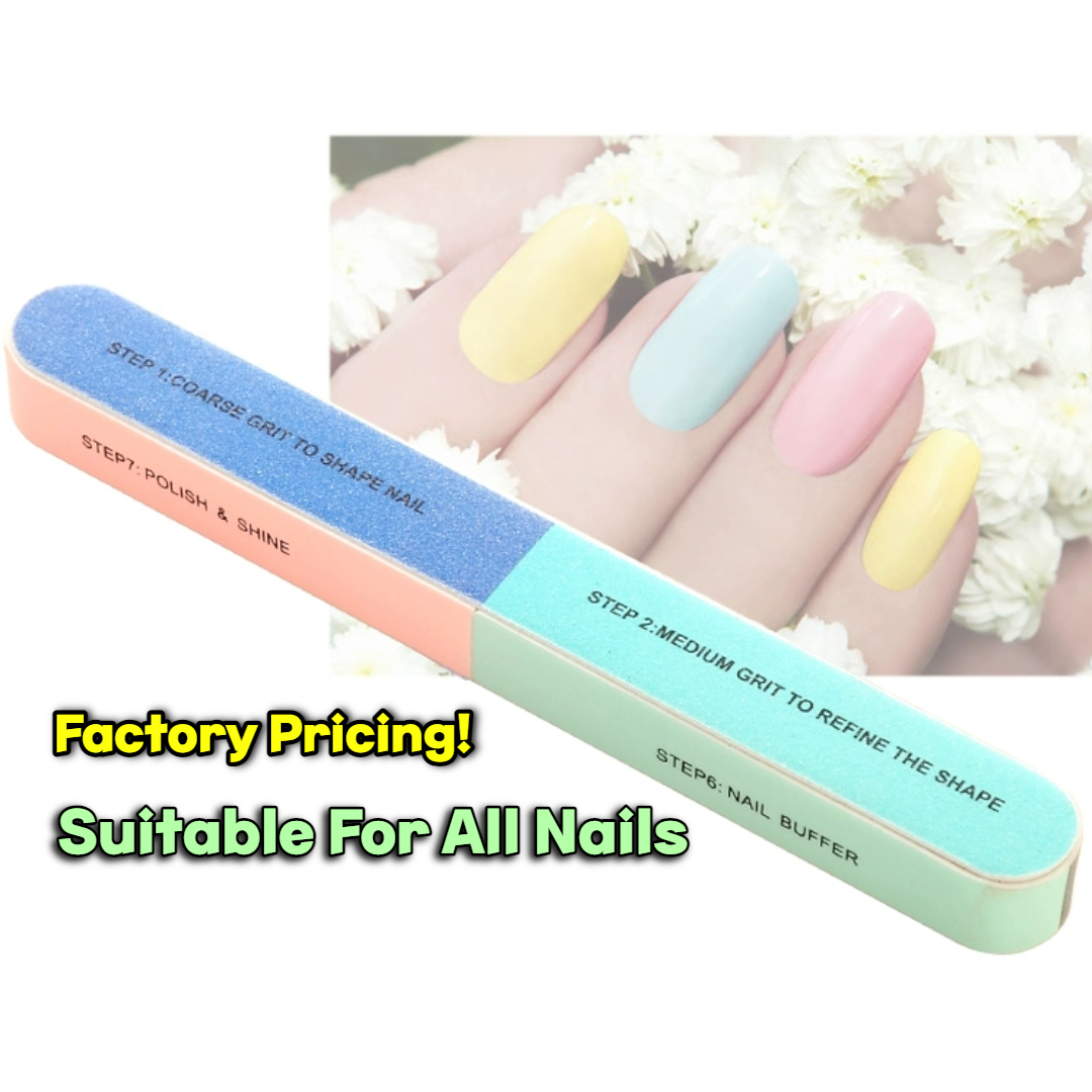 🔥𝑹𝑬𝑨𝑫𝒀 𝑺𝑻𝑶𝑪𝑲🔥1 Piece Elegant Nail Buffer Nail Polish Nail File Seven ...