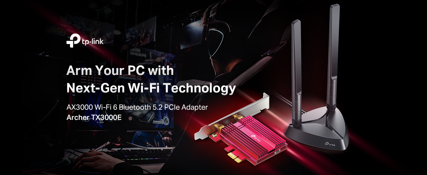 Archer TX3000E, AX3000 Wi-Fi 6 Bluetooth 5.2 PCIe Adapter