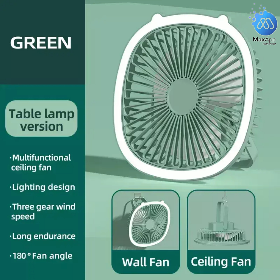 Portable Usb Rechargeable Table Fan Desktop Fan Ceiling Fan Dimmable ...