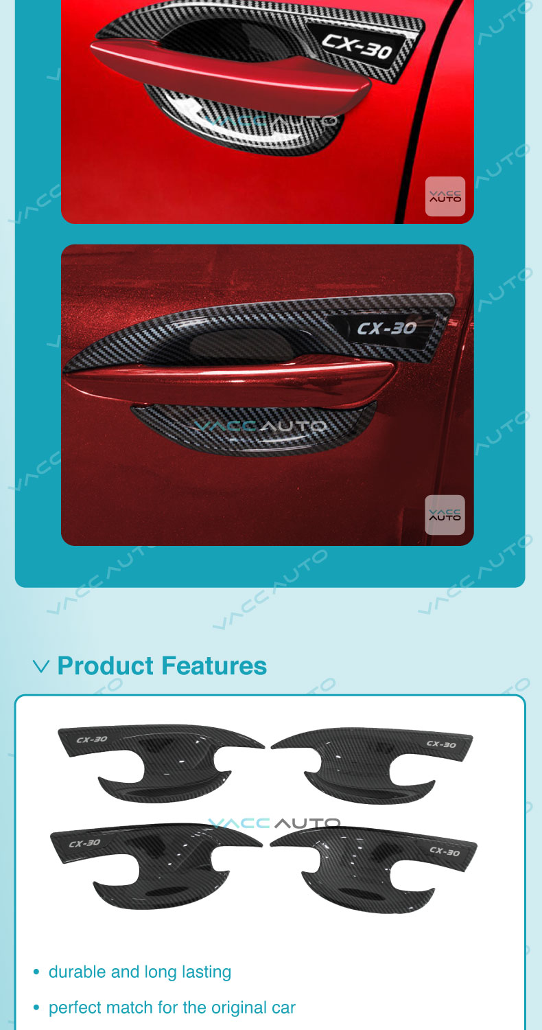 Mazda CX30 CX30 DM 2019 2025 Outer Handle Carbon Cover Fiber Design