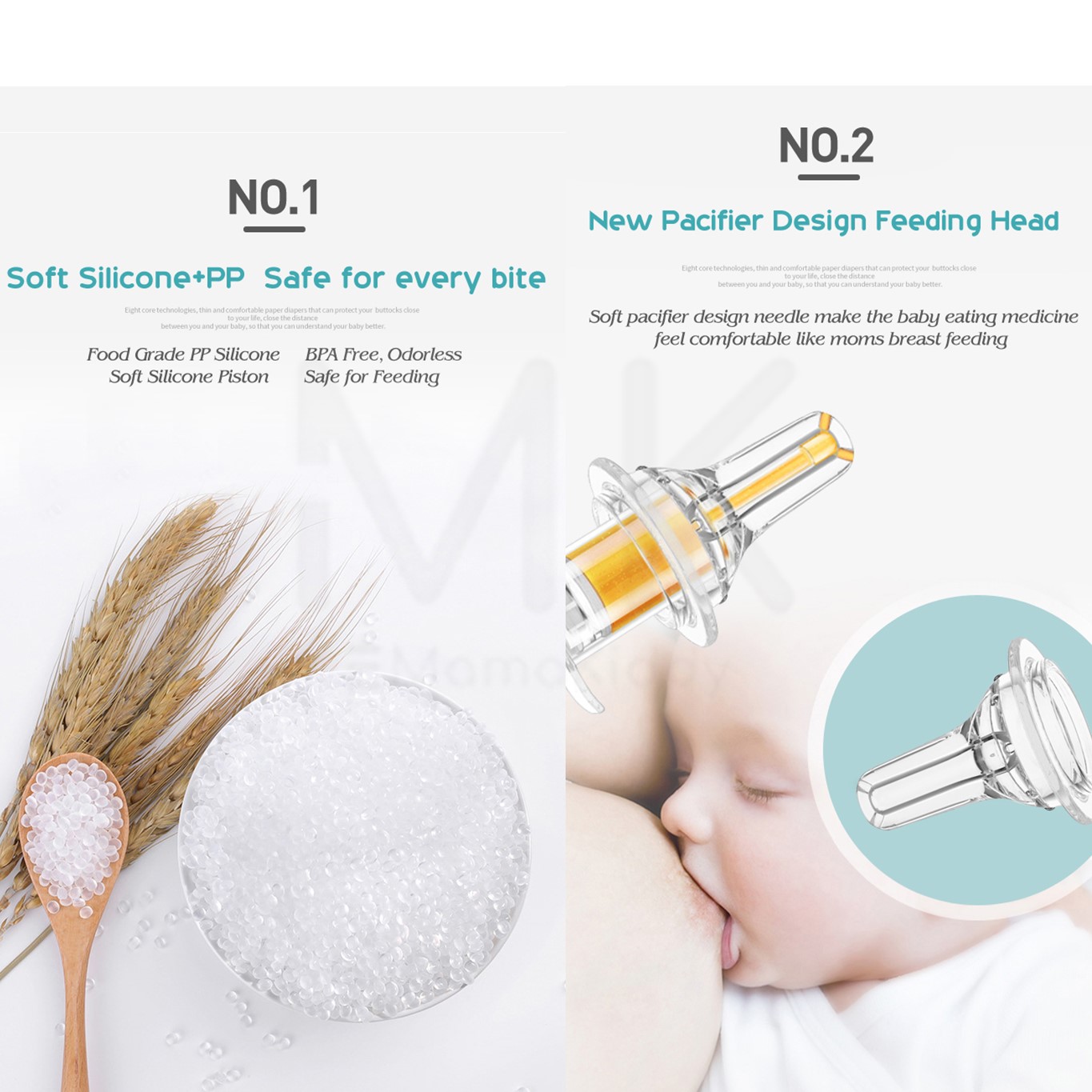 View of Baby Anti-Choke Syringe Soft Feeding Device Feeding Medicine Free ...