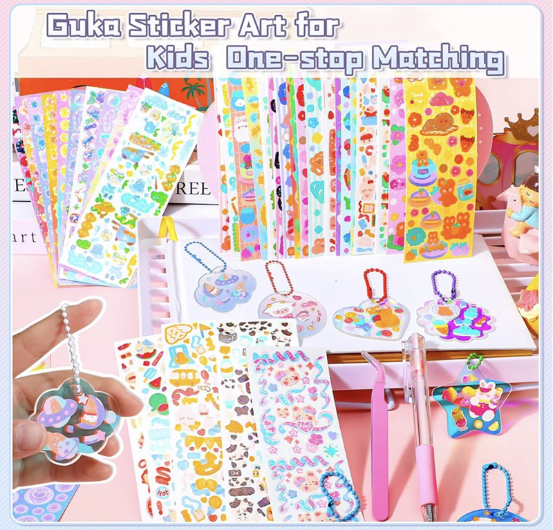 Guka DIY Kits Stickers Art and Craft Set for Kids DIY Goo Card Stickers ...