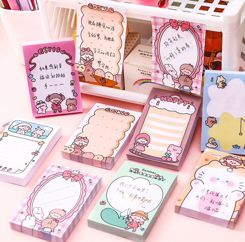 Cartoon Sticky Notes Pad Nota Melekit Cute Memo Label Sticker ...