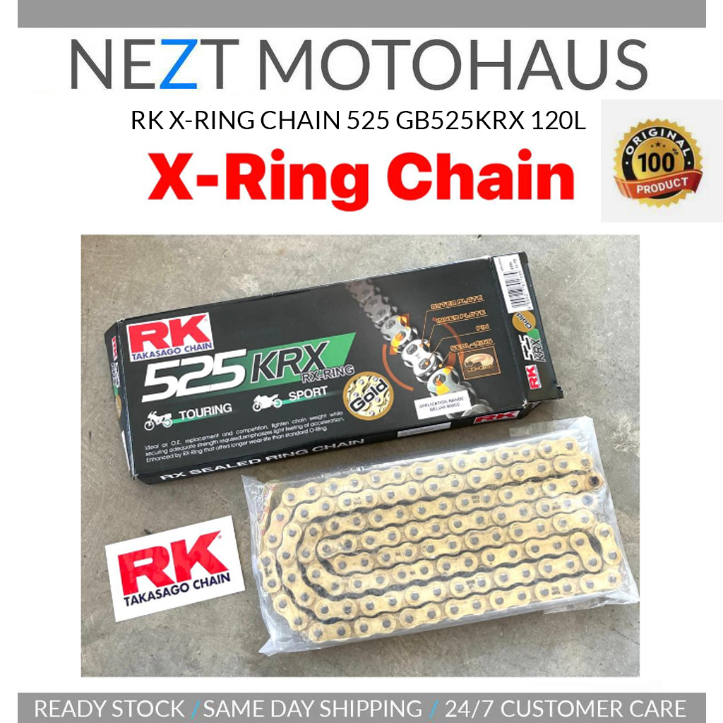 RK 525-120 CHAIN X-RING KRX RX RING RX-RING GOLD CHAIN GB525KRX RANTAI ...