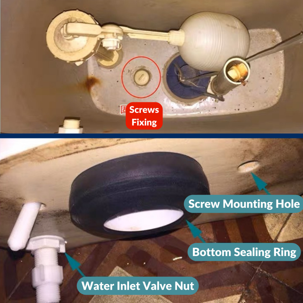 C&C 1 Set Toilet Cistern Donut Sponge Washer with Screw Fixings Two