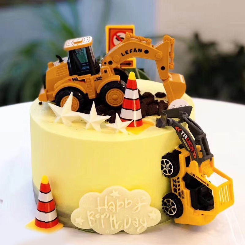 Excavator boy cake topper decoration bulldozer children boy birthday ...