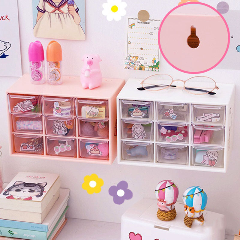 𝐖𝐀𝐋𝐋 𝐌𝐎𝐔𝐍𝐓𝐀𝐁𝐋𝐄 6 / 9 Slots Mini Drawer Storage Box Stationery Jewelry ...