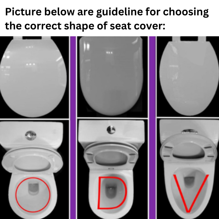 Heavy Duty DShaped Soft Closing Toilet Seat 465mm x 365mm THIN PROFILE