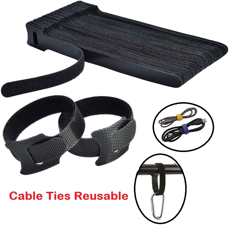 Cable Ties Reusable, Adjustable Cord Ties, Microfiber Cloth Cable ...